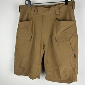 HELIKON-TEX Men's Brown Khaki Ripstop Cotton Blend Urban Tactical Shorts Size 34